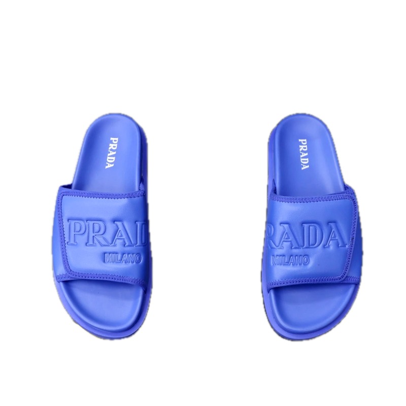 Prada Embossed Casual Purple Slides