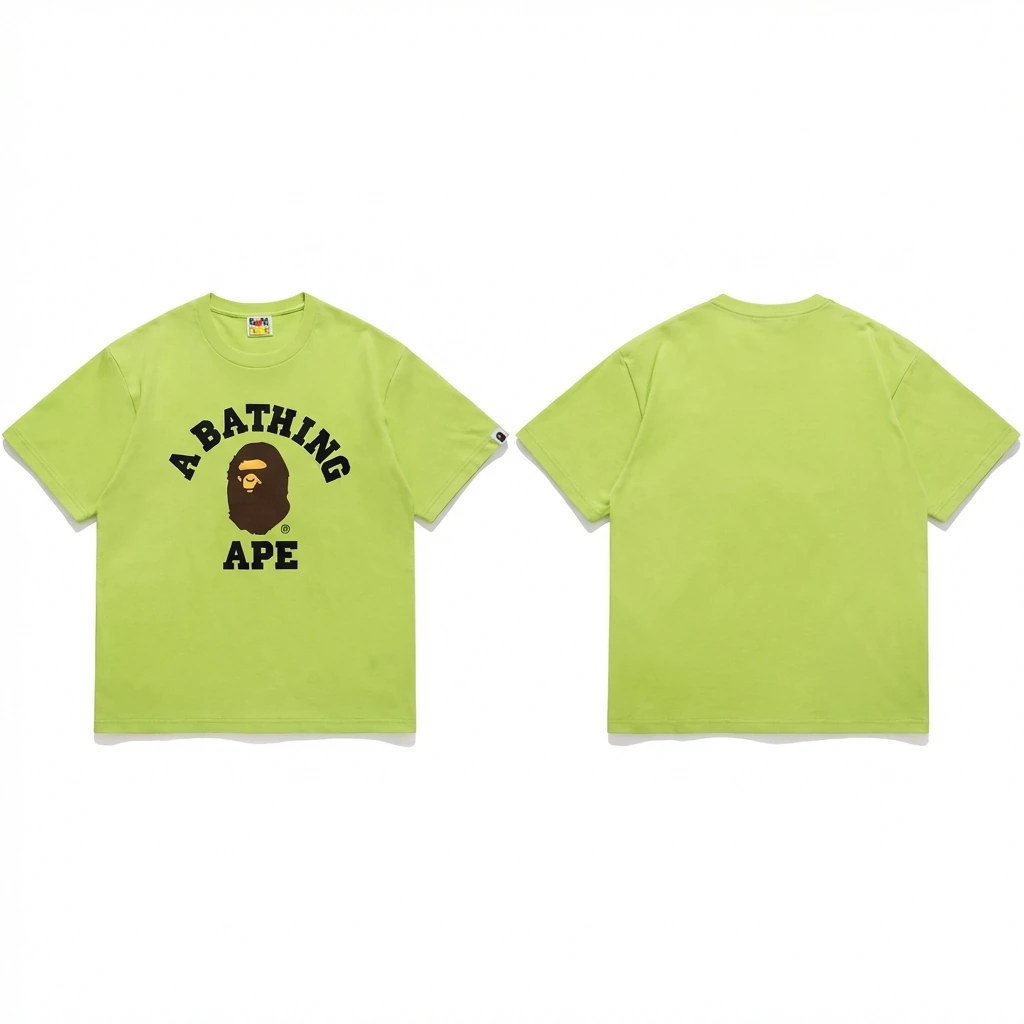 Bape Ape Head Trendy Brand Fluorescent Green T-shirt