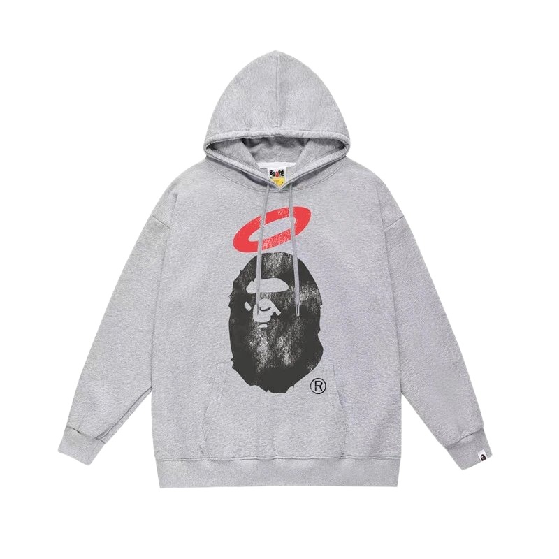 Bape Ape Head Grey Hoodie