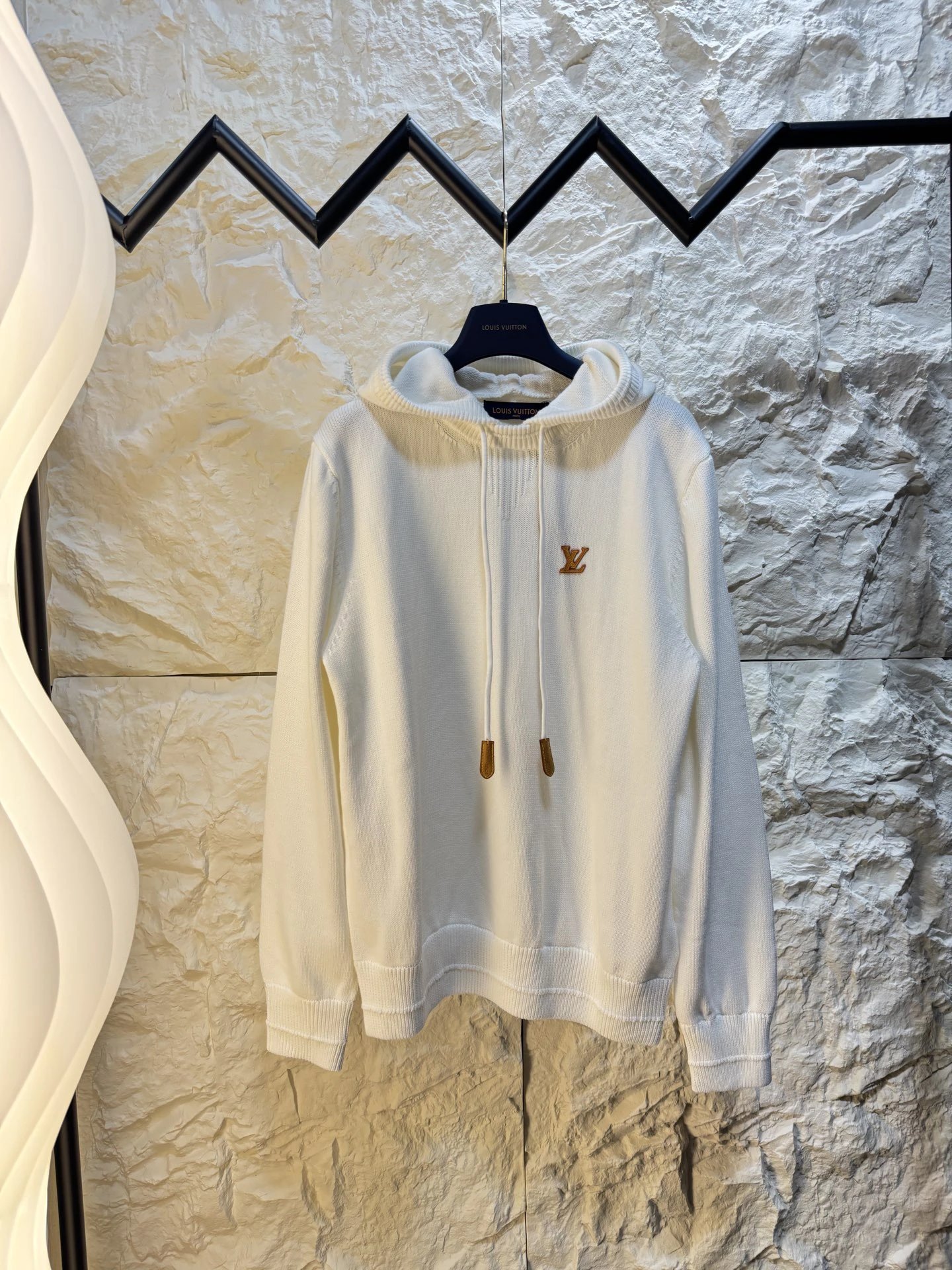 Louis Vuitton Cream Hoodie with Small LV Hoodie for Daily Wear