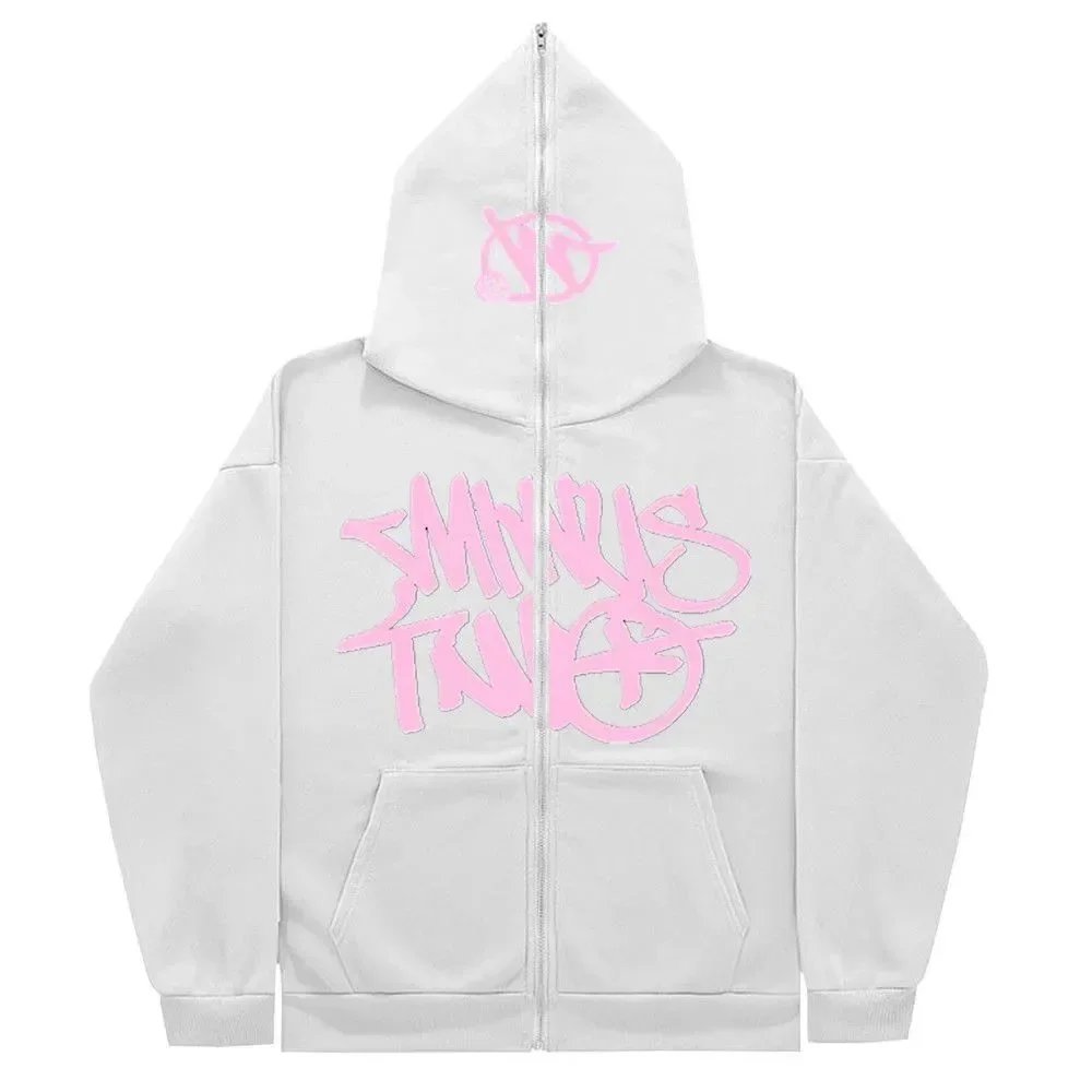 Trapstar Daily Graphic zip hoodie Black Zip Pink with Visual Detail