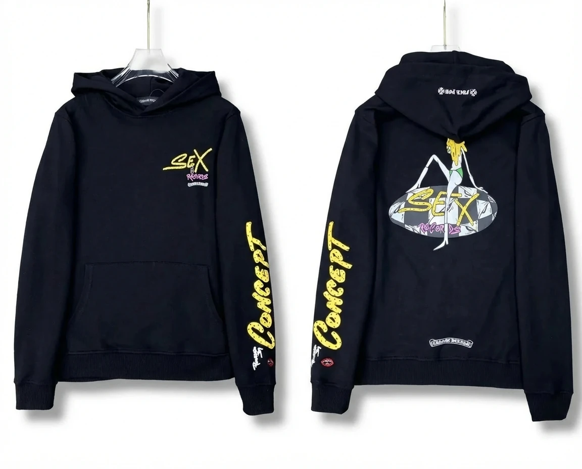 Chrome Hearts trendy and cool black hoodie
