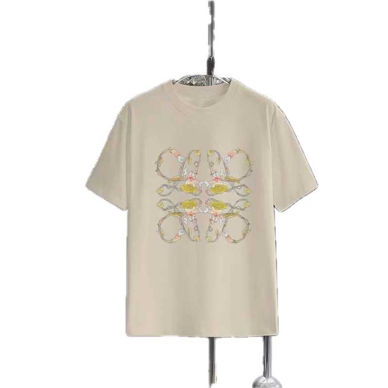LOEWE Floral Print Casual Off-white T-shirt