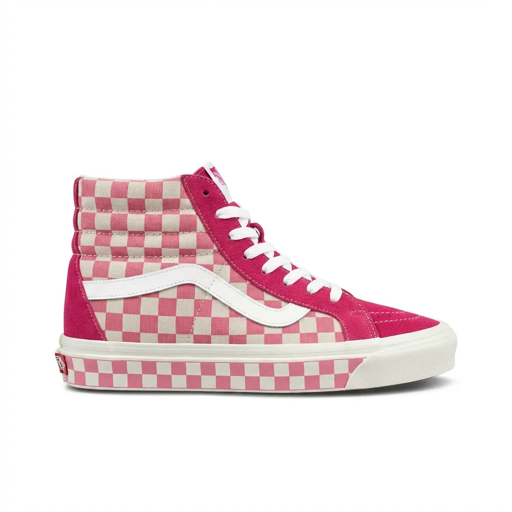 Vans checkerboard high-top shoes