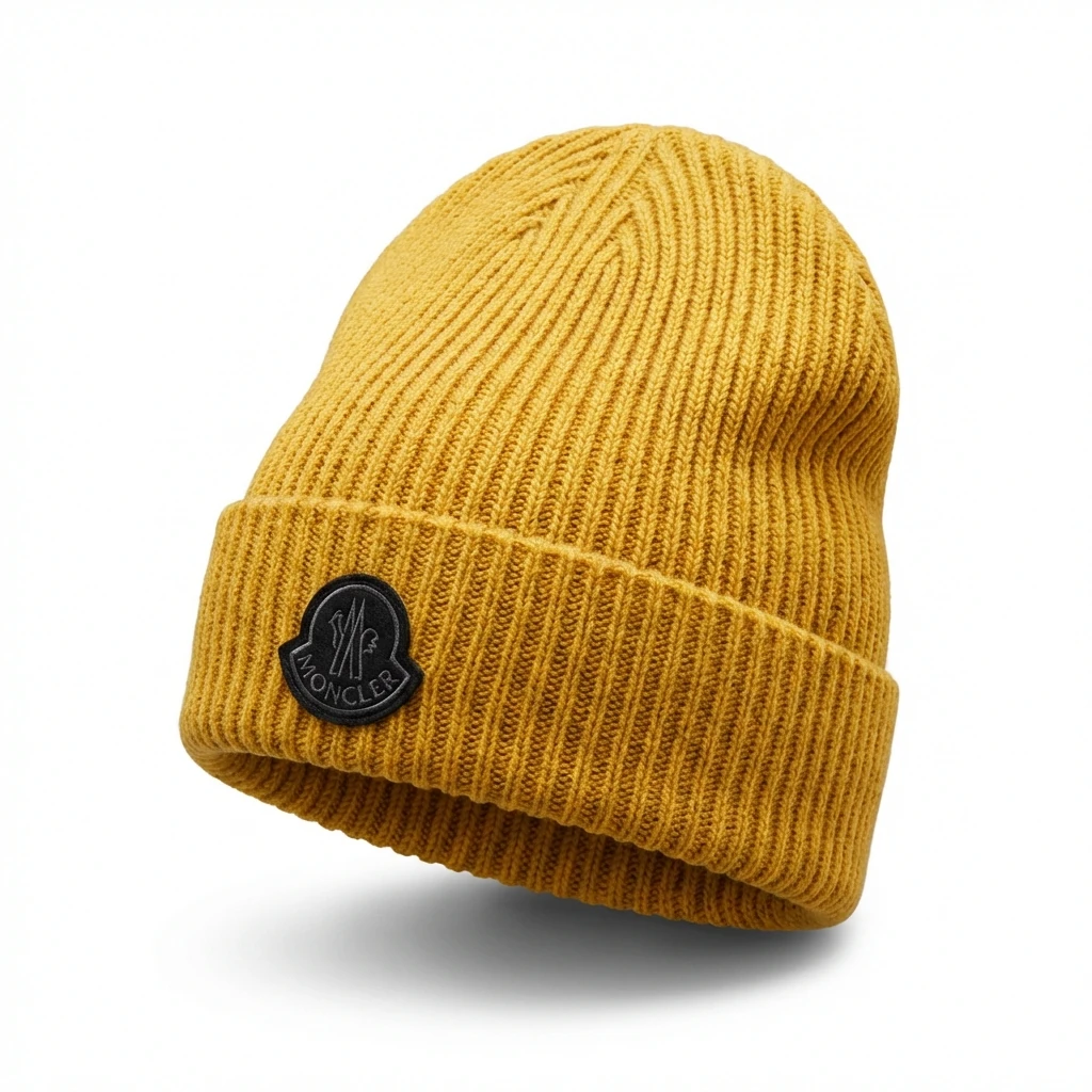 Moncler Simple Fashion Brand Mustard Yellow Hat