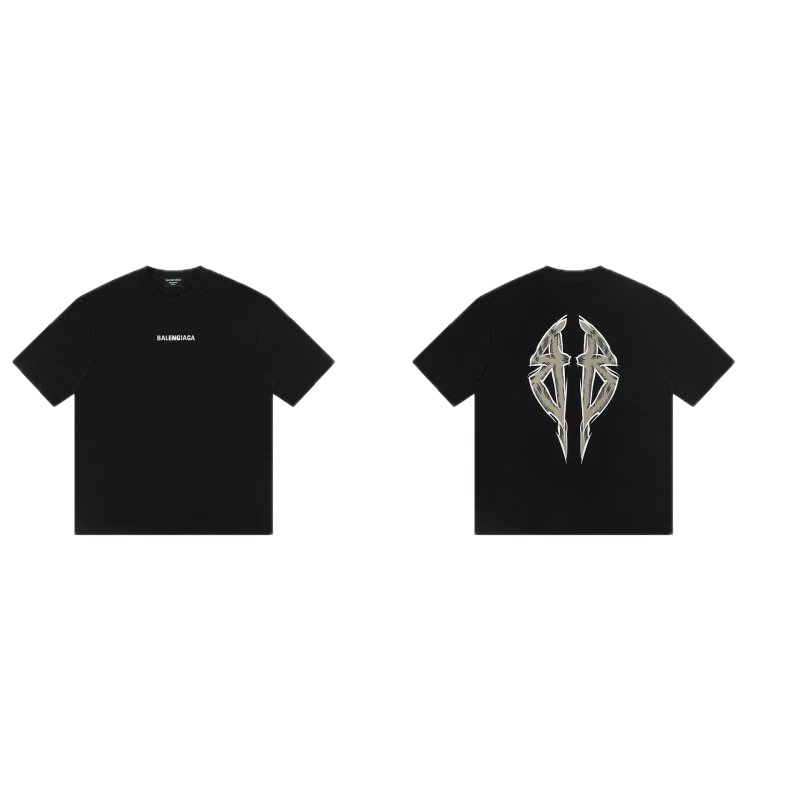Balenciaga Double B Graffiti High Street Black T-Shirt