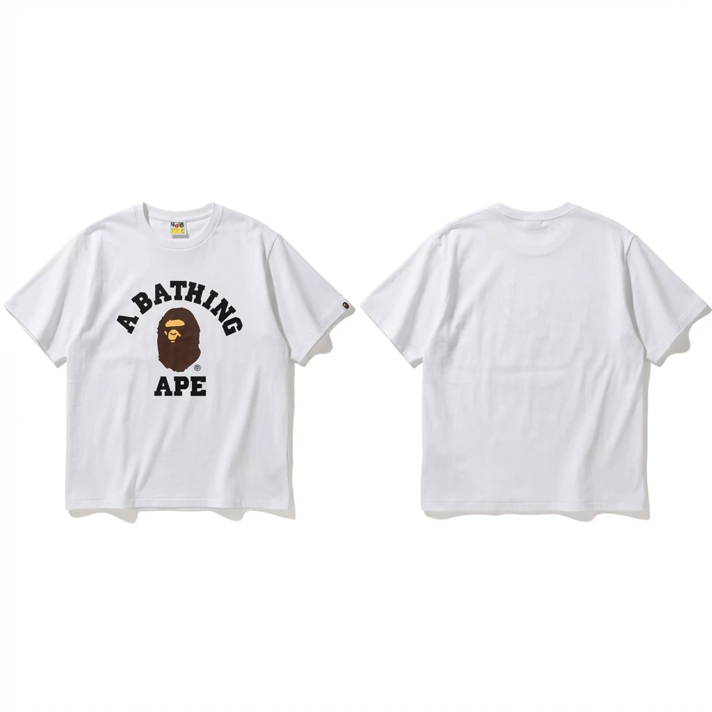 Bape ape head minimalist style white T-shirt