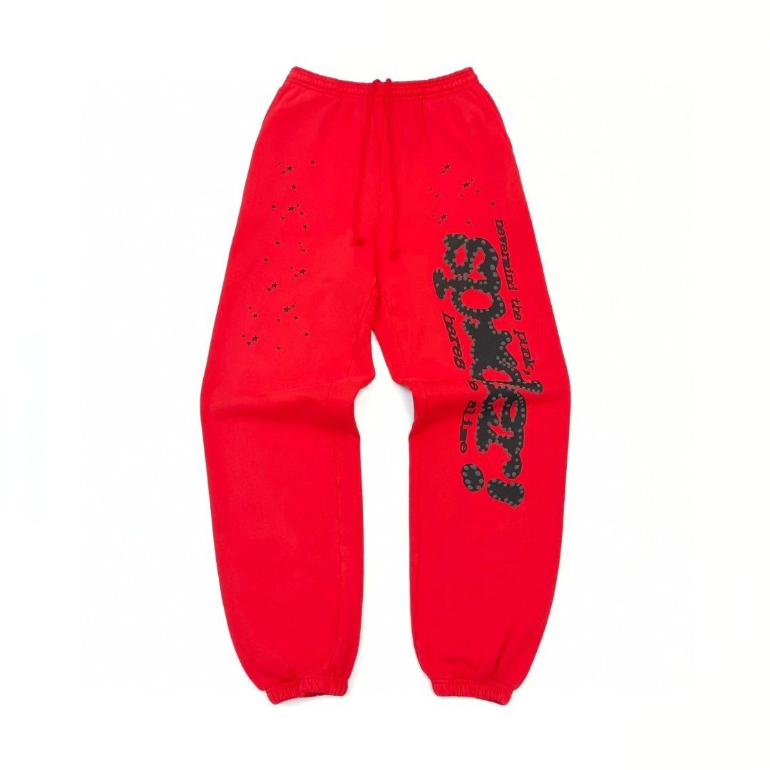 Daily Logo Sweatpants by Sp5der - Red