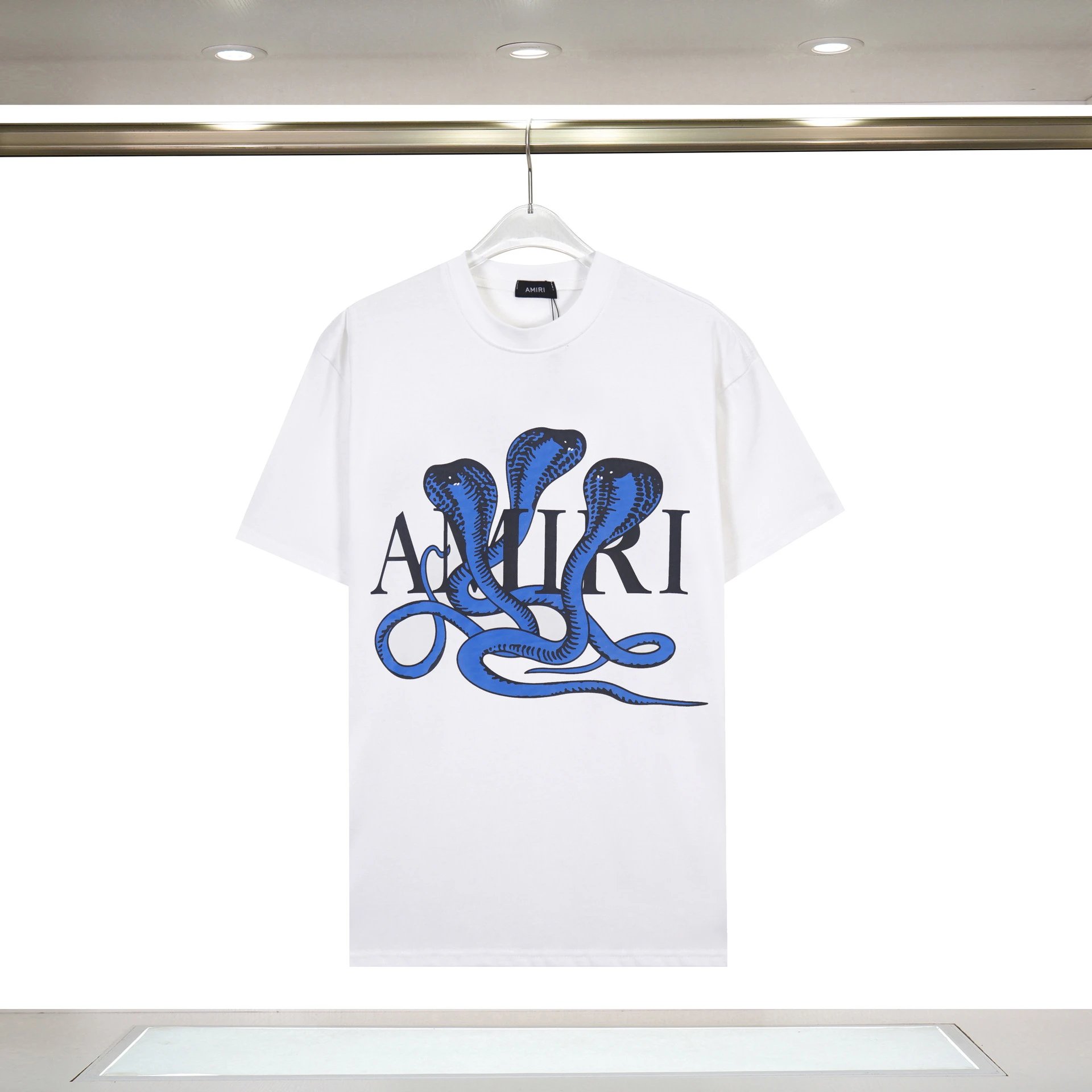 Amiri Classic Graphic T-shirt White Blue Amiri for Daily Styling