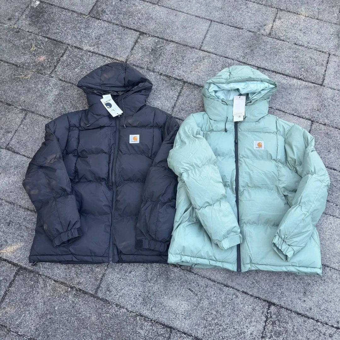 Square Chest Patches And Quilted Cold-Weather Padding Hooded Puffer Jacket - Carhartt Layering Edit