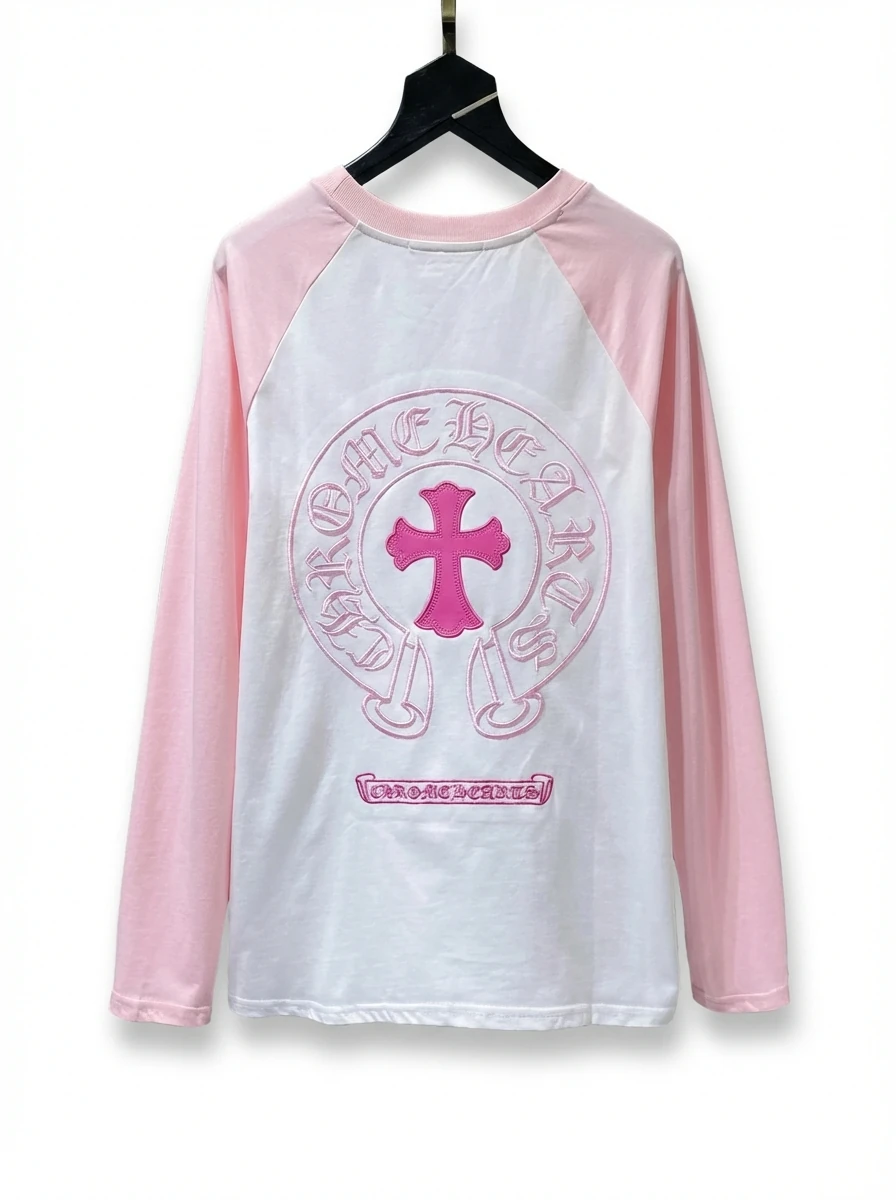 Chrome Hearts Cross Flower Pink Long-Sleeve Shirt