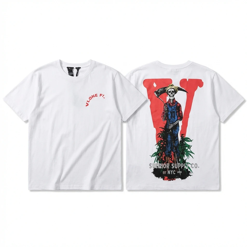Vlone Skull Print White T-shirt