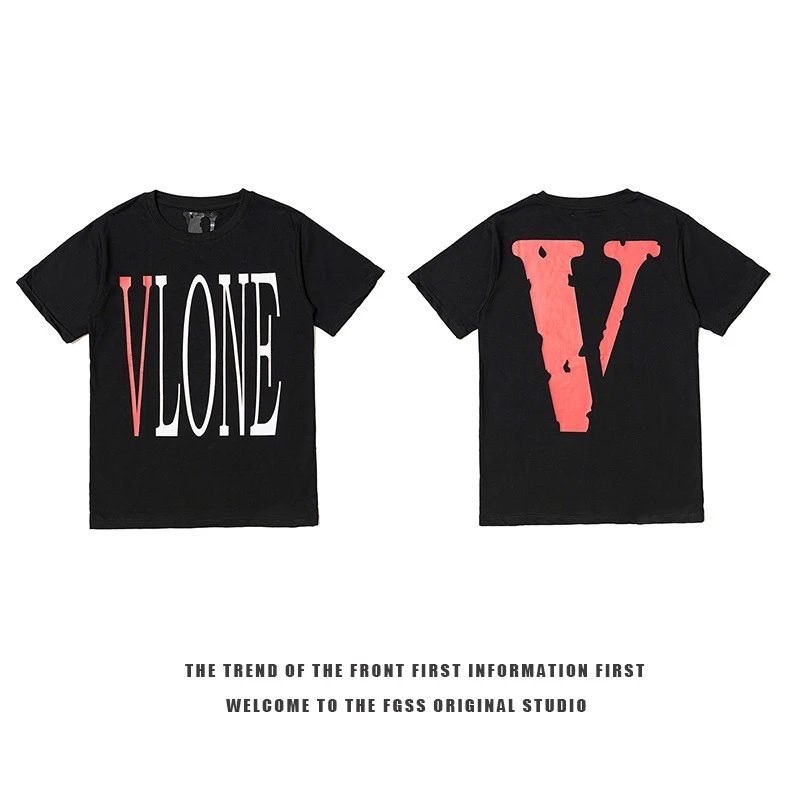 Vlone Summer Logo T-shirt Black Purple Vlone with Bold Graphic