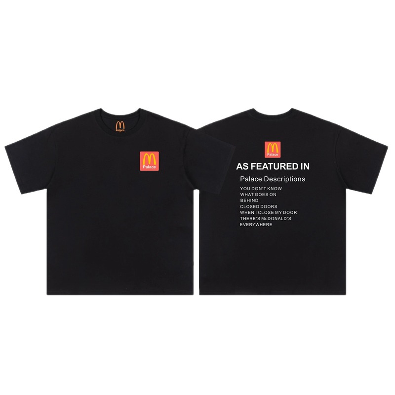 Palace x McDonald's Co-branded Street Style Black T-shirt