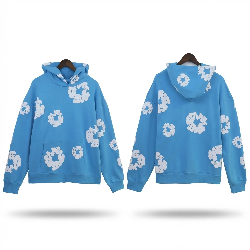 DENIM TEARS Printed Casual Style Blue Sweatshirt
