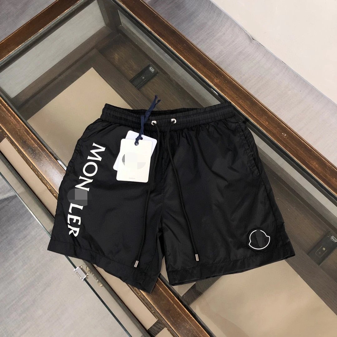 Moncler Letter Print Casual Style Black Shorts
