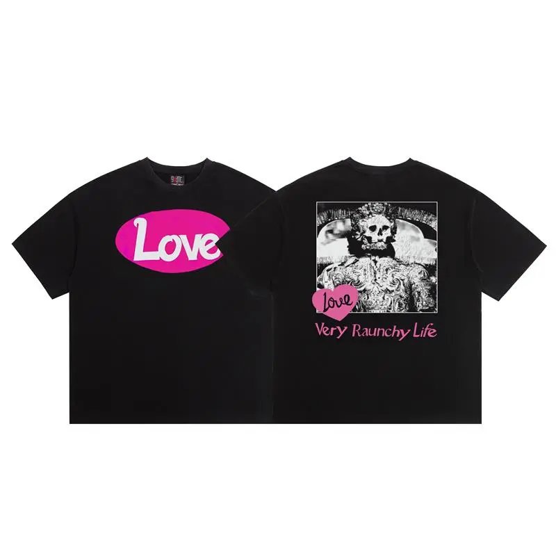 SAINT Love Skull Street Style Black T-Shirt