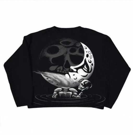 Sport Anime graphic sweater Black Knit Top for Warm Weather