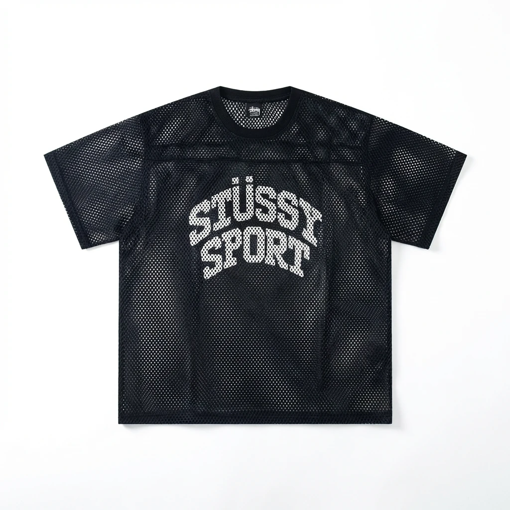 Stussy Sporty Black Mesh Shirt