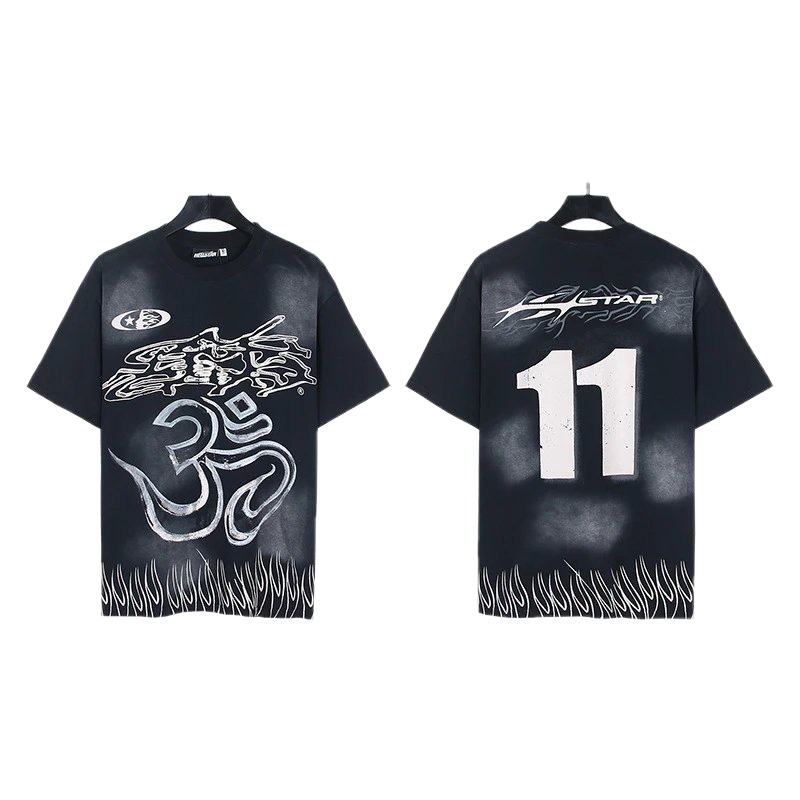 Hellstar No.11 Printed Street Style Black T-Shirt