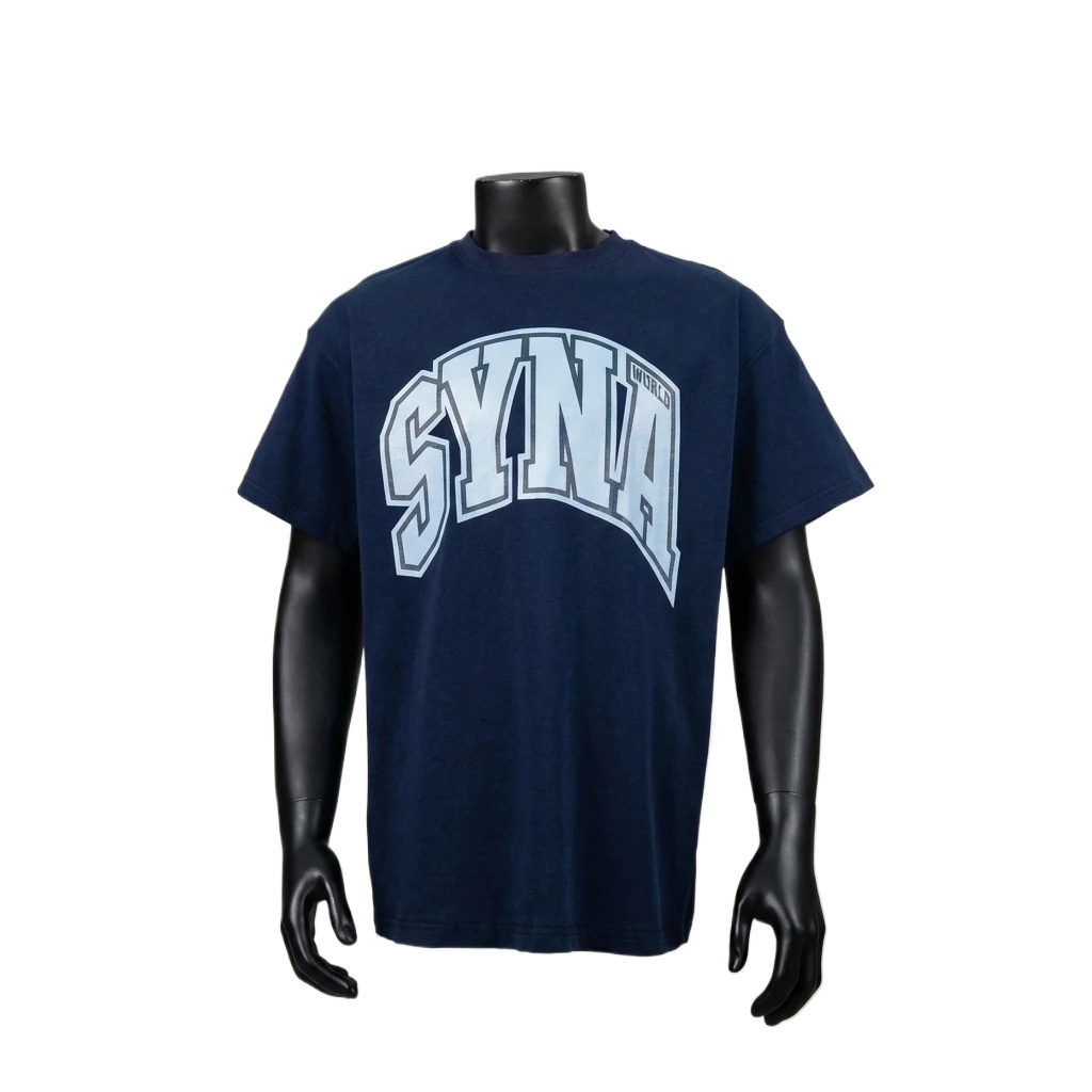 SynaWorld Letter Style Navy Blue T-shirt