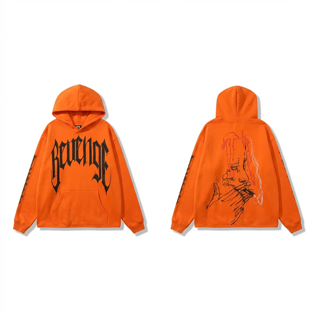 Revenge dark style orange hoodie