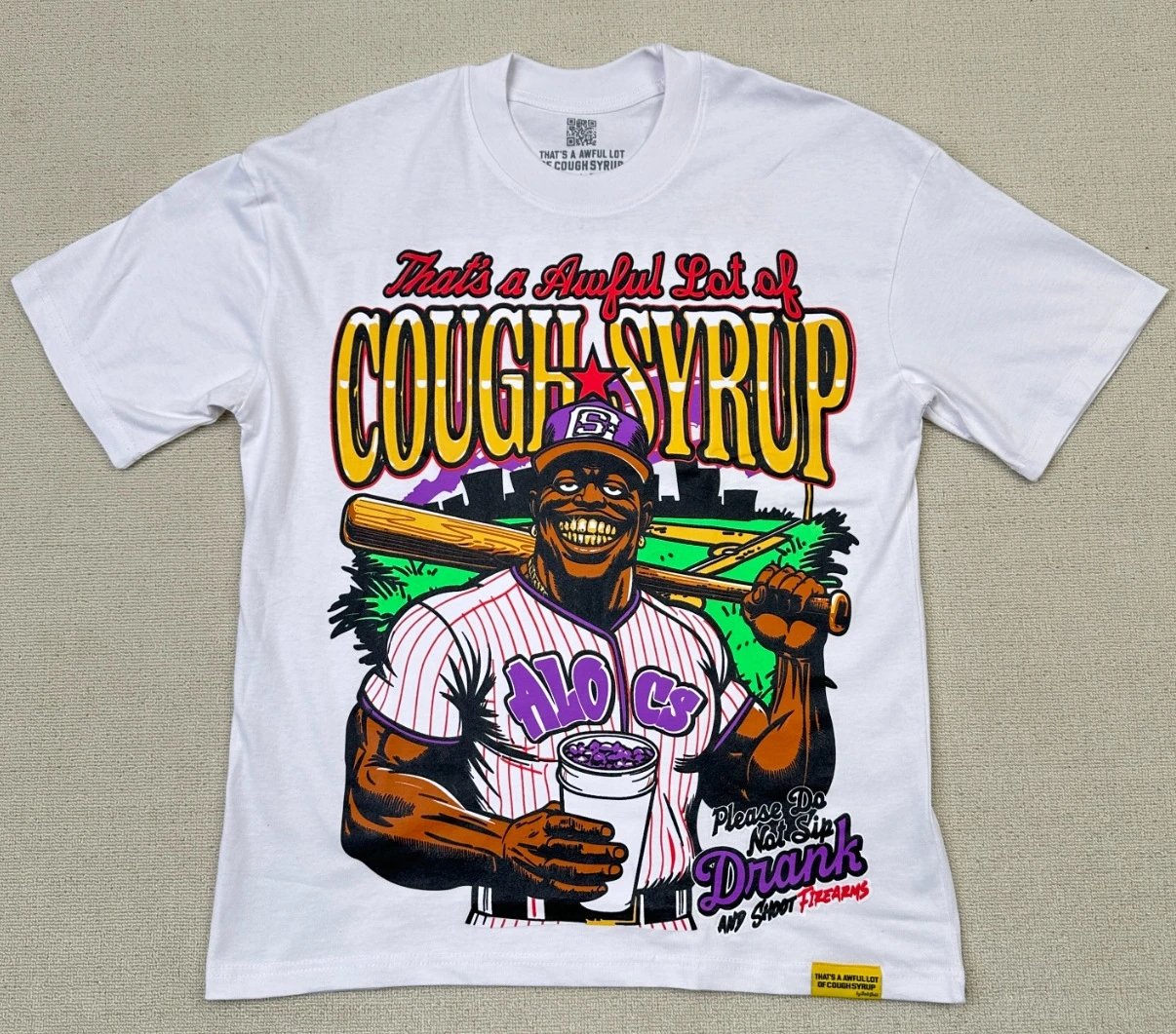 ALOCS American Vintage Baseball White Short-sleeve T-shirt