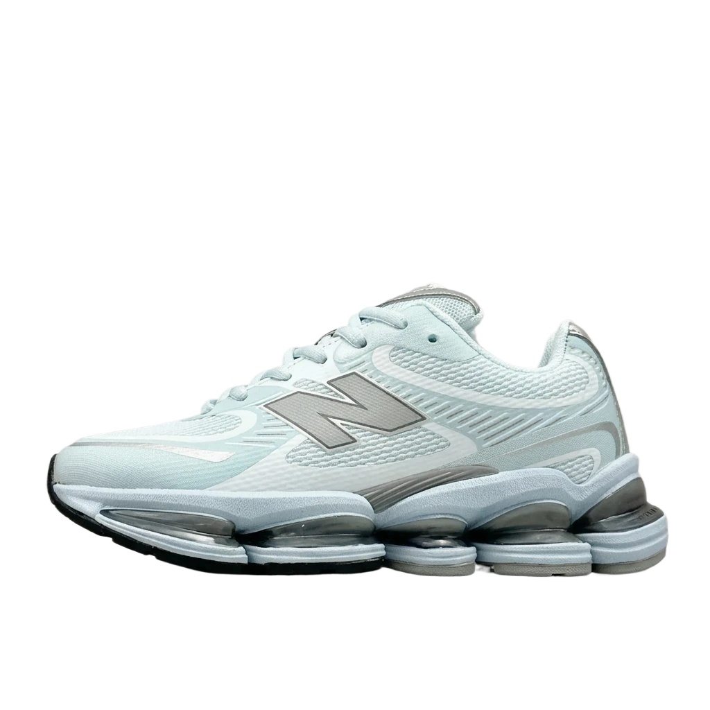 New Balance retro light blue sports shoes