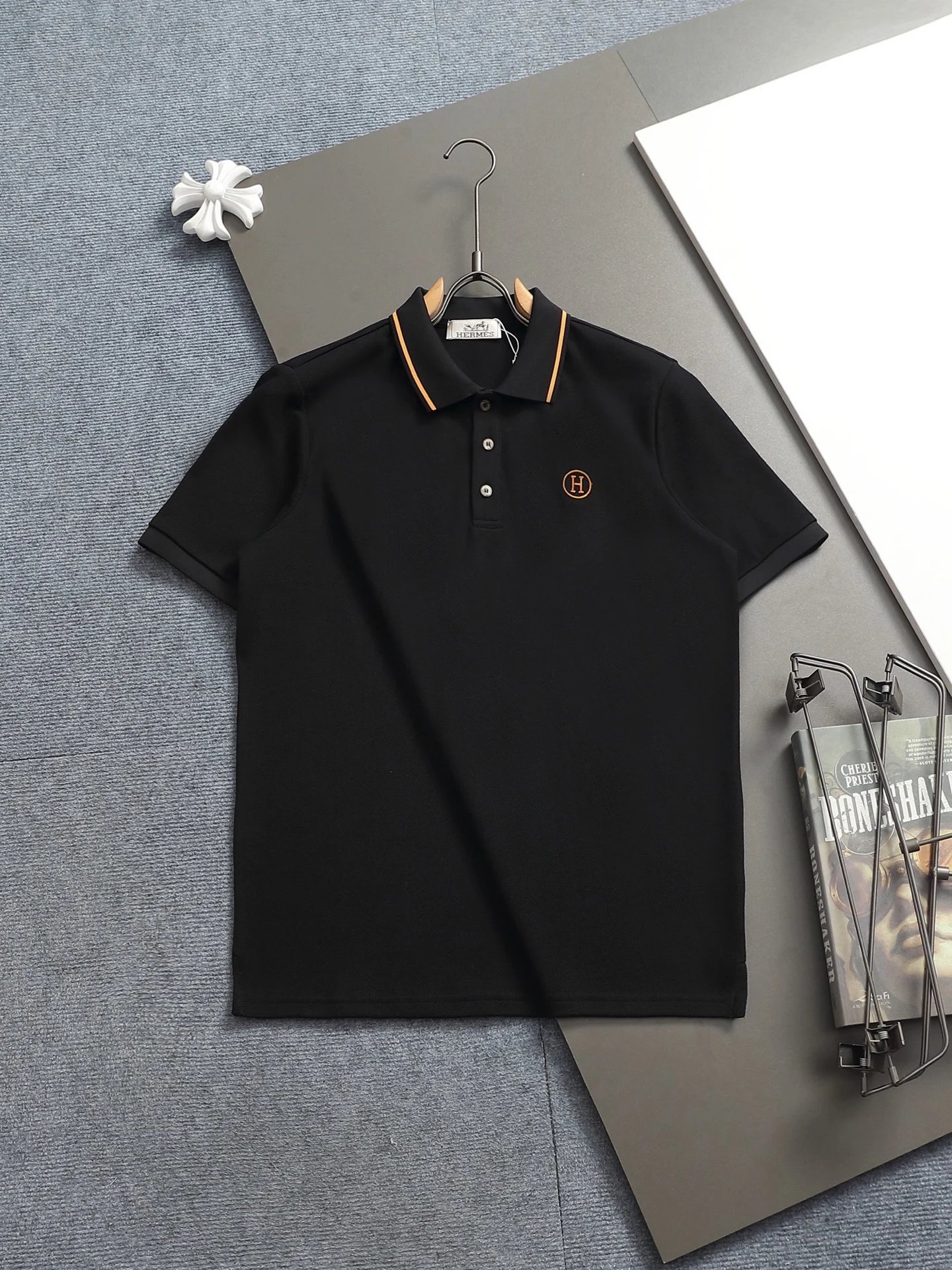 Hermès Classic Wind Black Polo Shirt