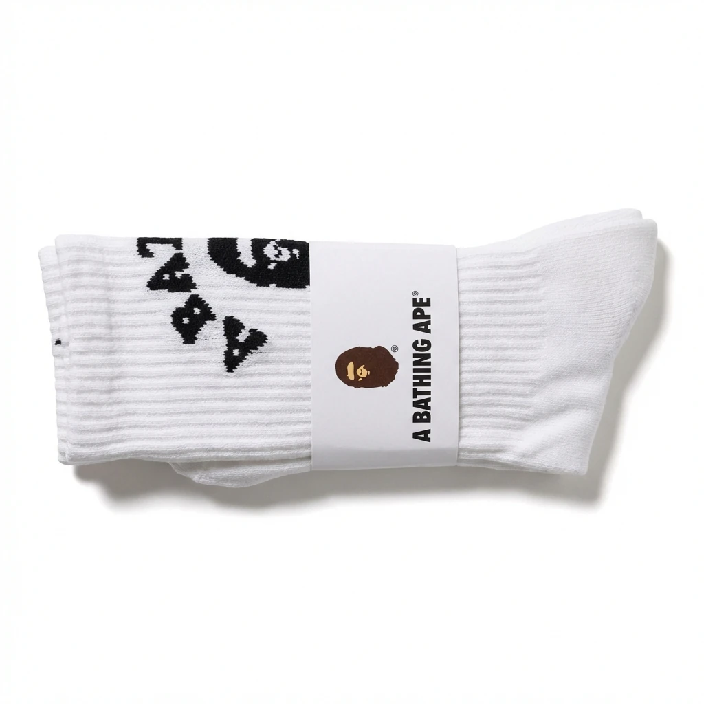Bape Ape Head White Trendy Socks