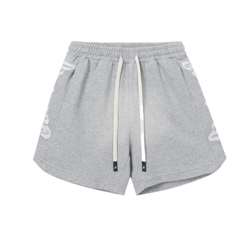 Godspeed Print Street Style Light Gray Casual Shorts