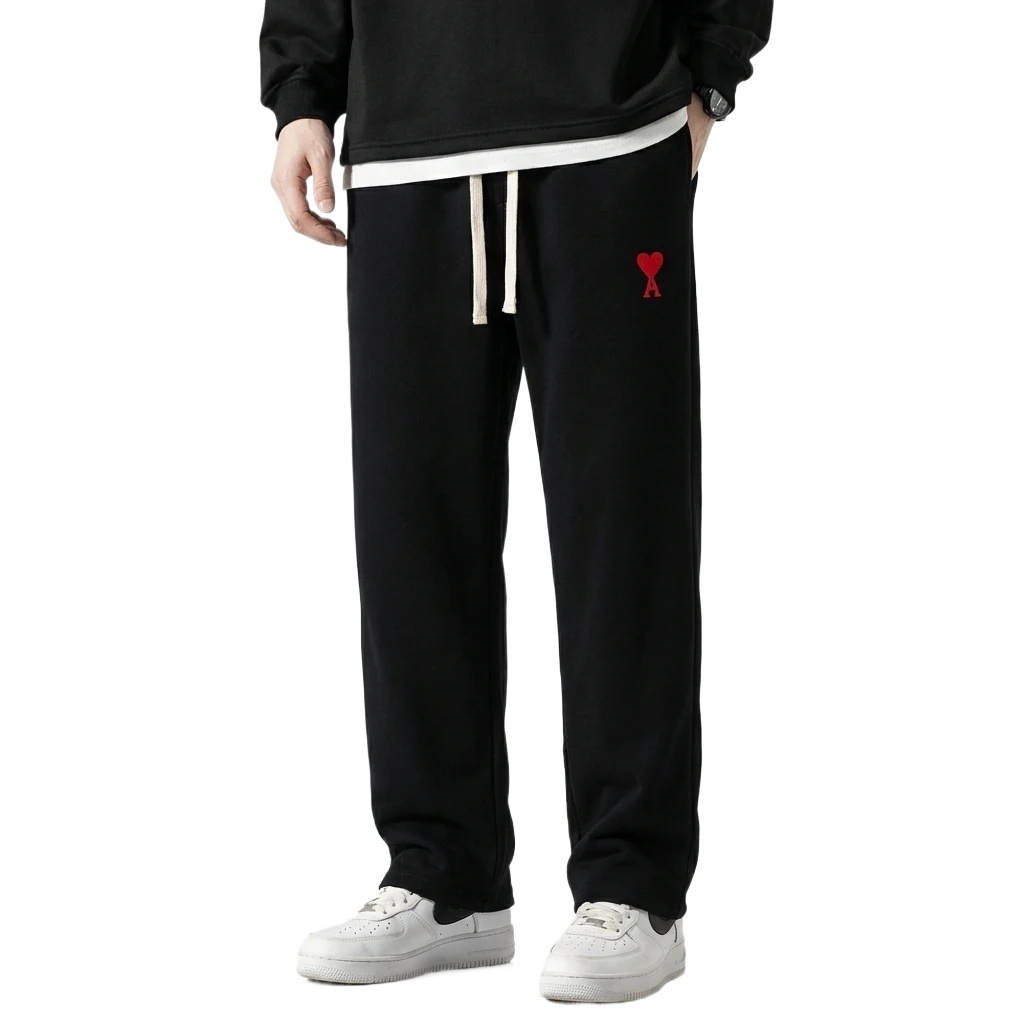 AMI & Easy Simple Style Black Sweatpants
