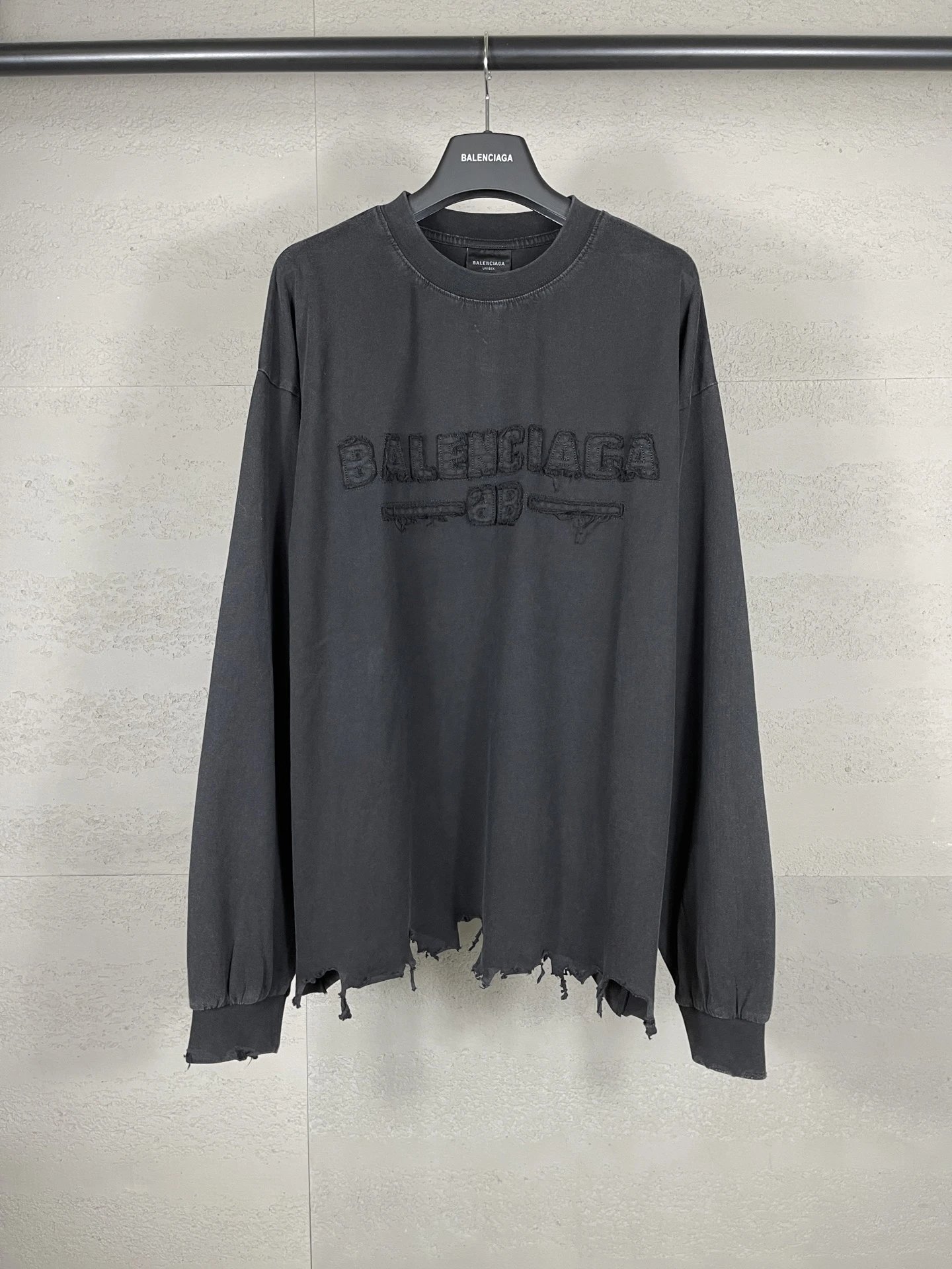 Balenciaga retro ripped black T-shirt
