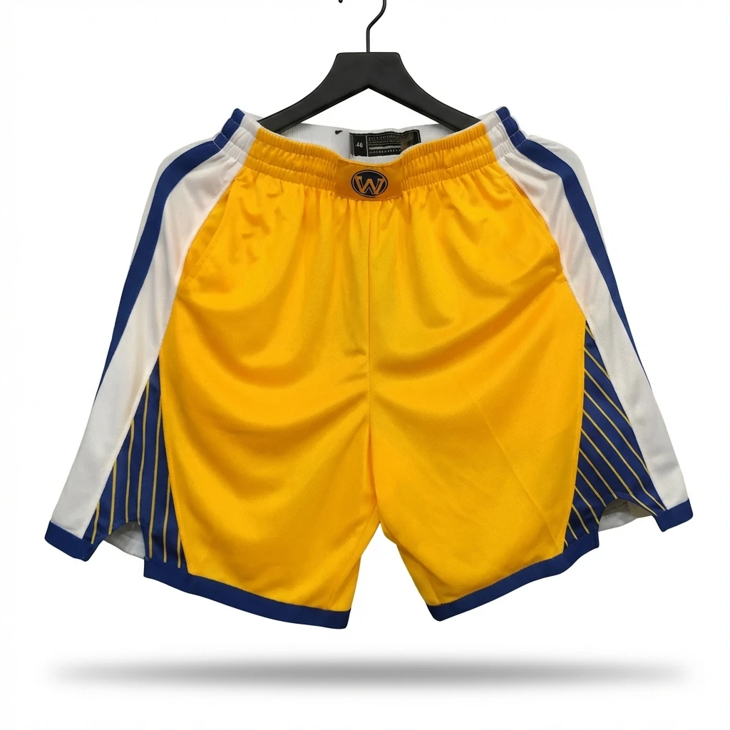 Curry's yellow basketball shorts of the Warriors team.