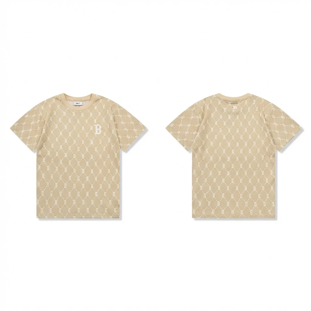 MLB Old Flower Style Beige T-shirt