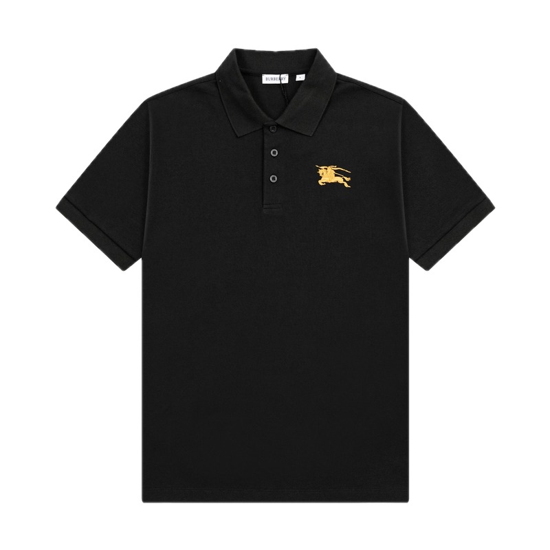 Burberry Knight Logo Simple Black Polo Shirt