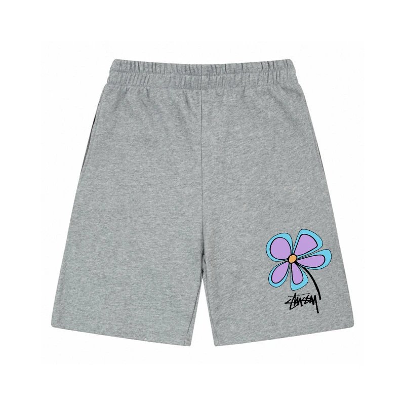 Stussy floral-style gray shorts