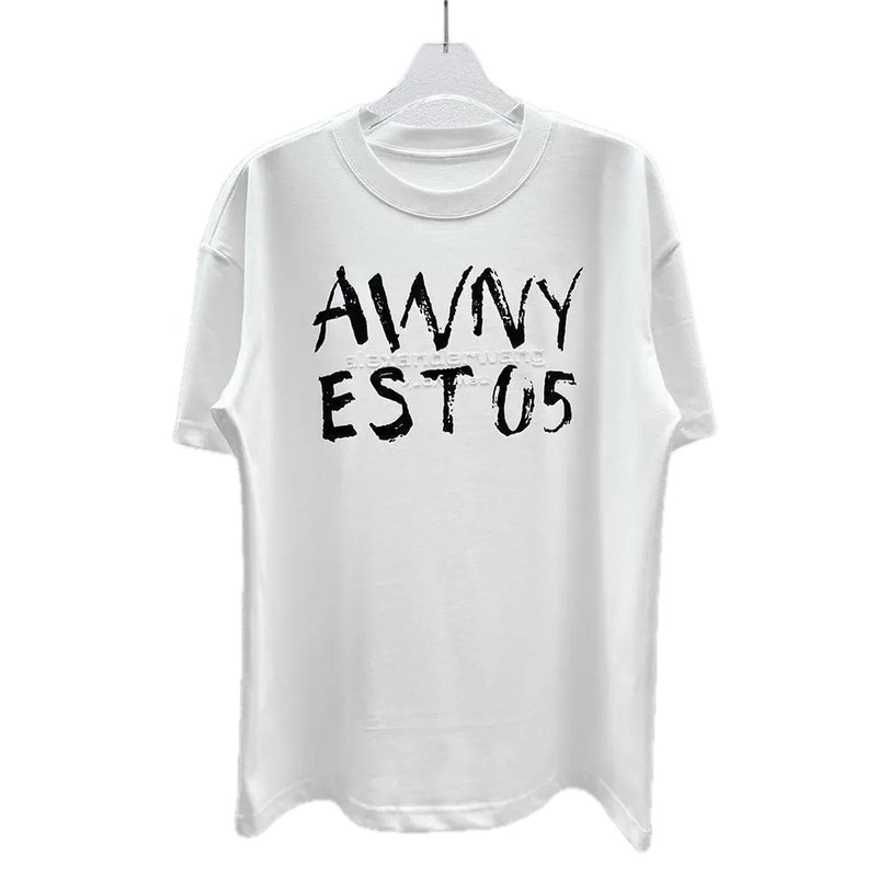 Alexander Wang Graffiti Letter Street Style White T-Shirt