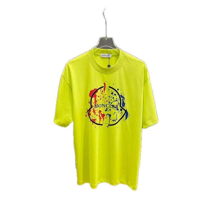 Moncler graffiti-style fluorescent green T-shirt