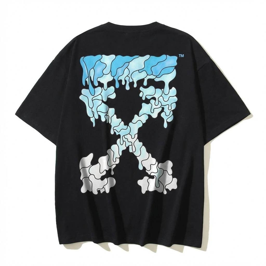 Off-White Gradient Style Black T-shirt
