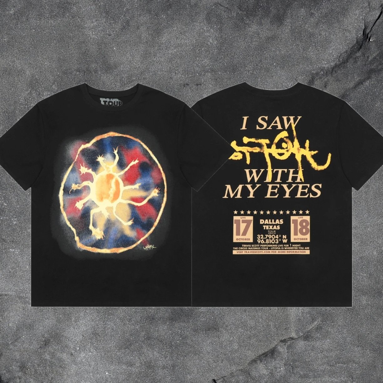 Denim Tears 2031-75 Black Graphic T-Shirt Streetwear Look