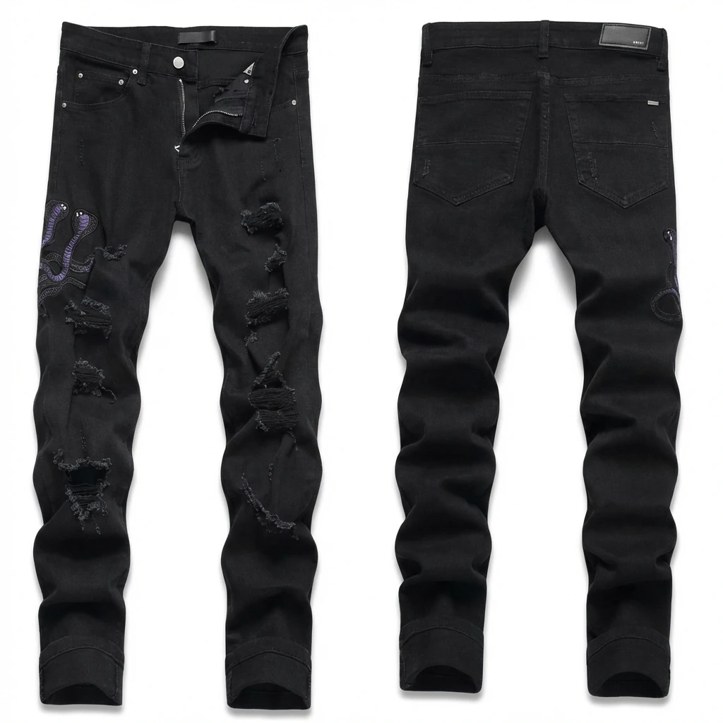 AMIRI Ripped Trendy Black Pants