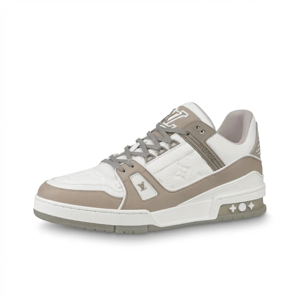 Classic LV Gray and White Casual Shoes