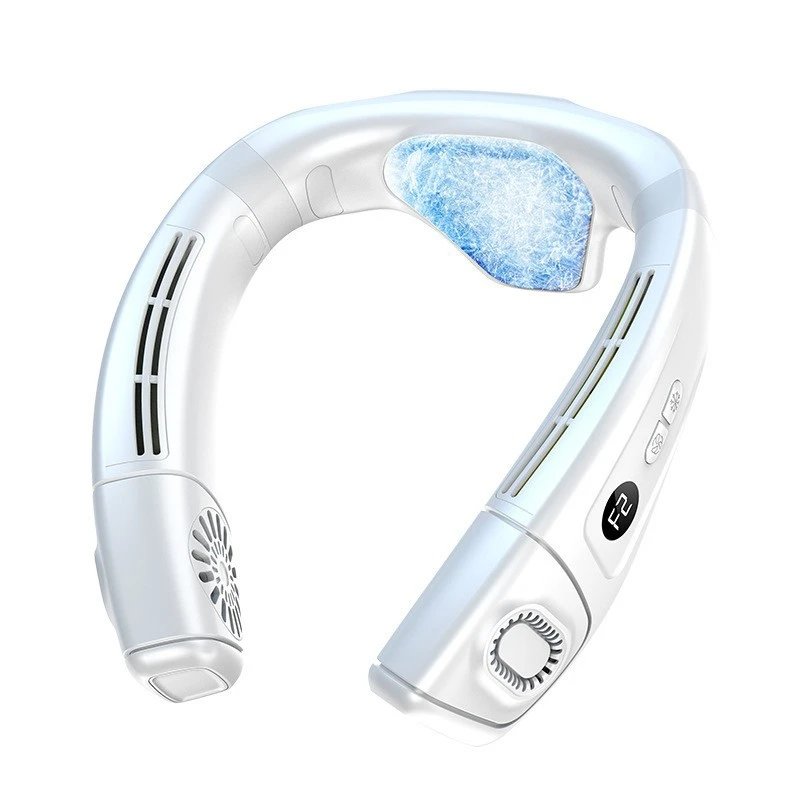 Wearable Airflow Semiconductor Neck Cooling Fan 5200m White Semiconductor Cooling Premium Gift Box