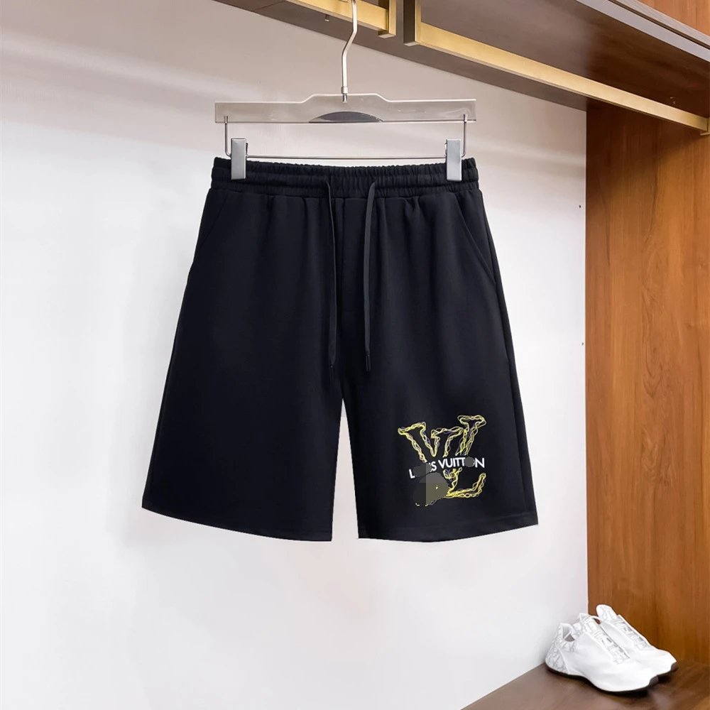 Louis Vuitton Printed Casual Style Black Shorts