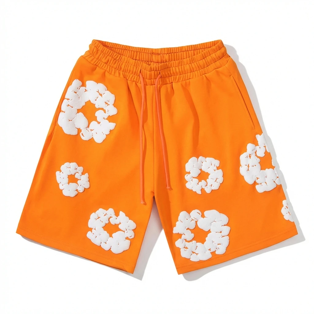 DENIM TEARS Floral Wind Orange Shorts