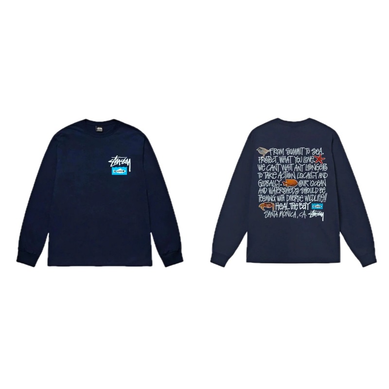 Stussy Ocean Protection Style Dark Blue Long-sleeve