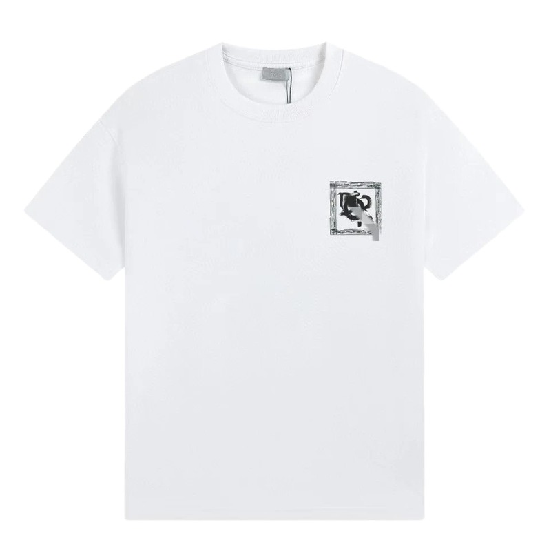 Dior Graffiti Print Minimalist Style White Short-sleeve T-shirt
