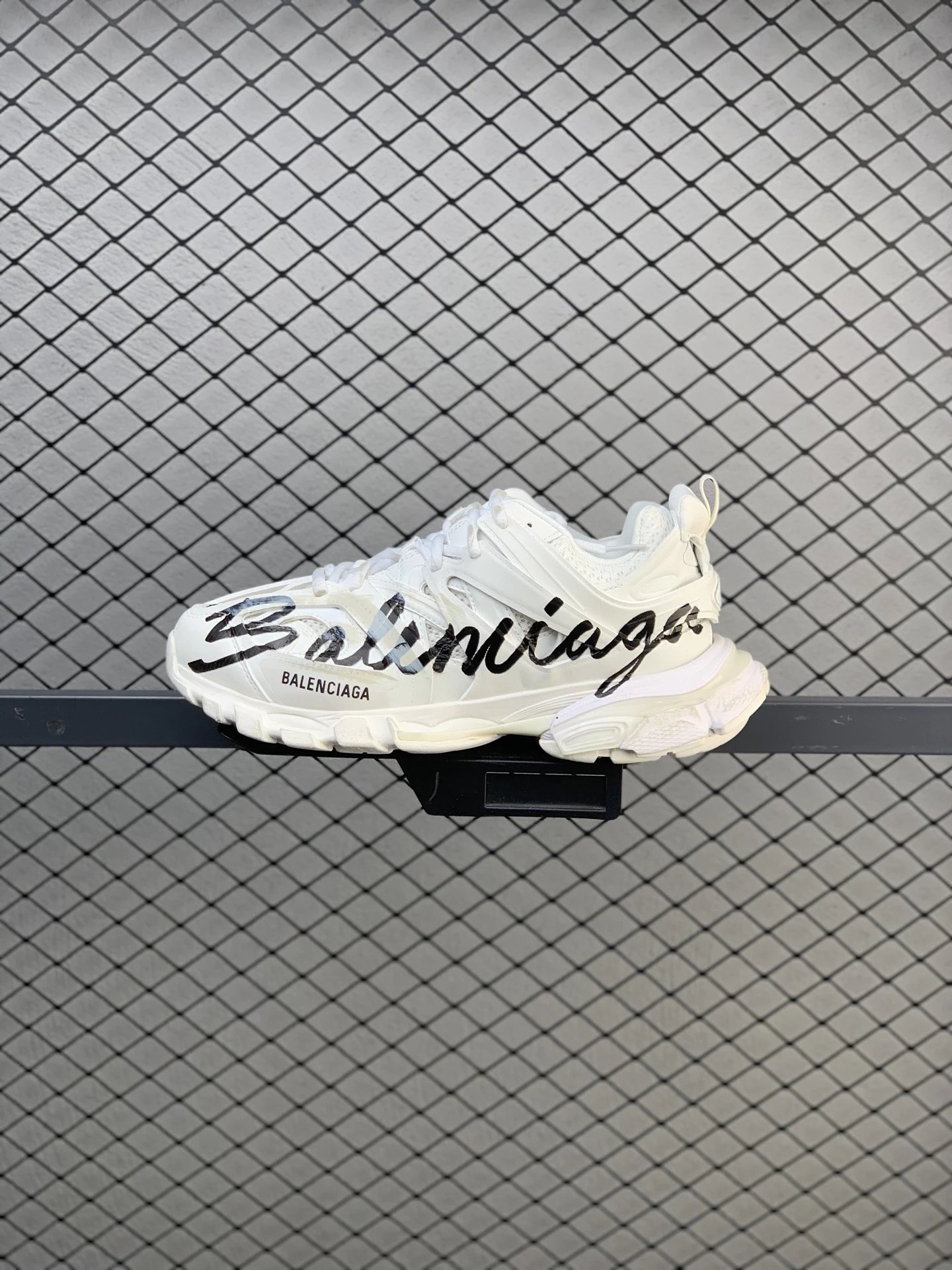 Balenciaga White Logo Chunky Sneakers Defined by Contrast Side Panels