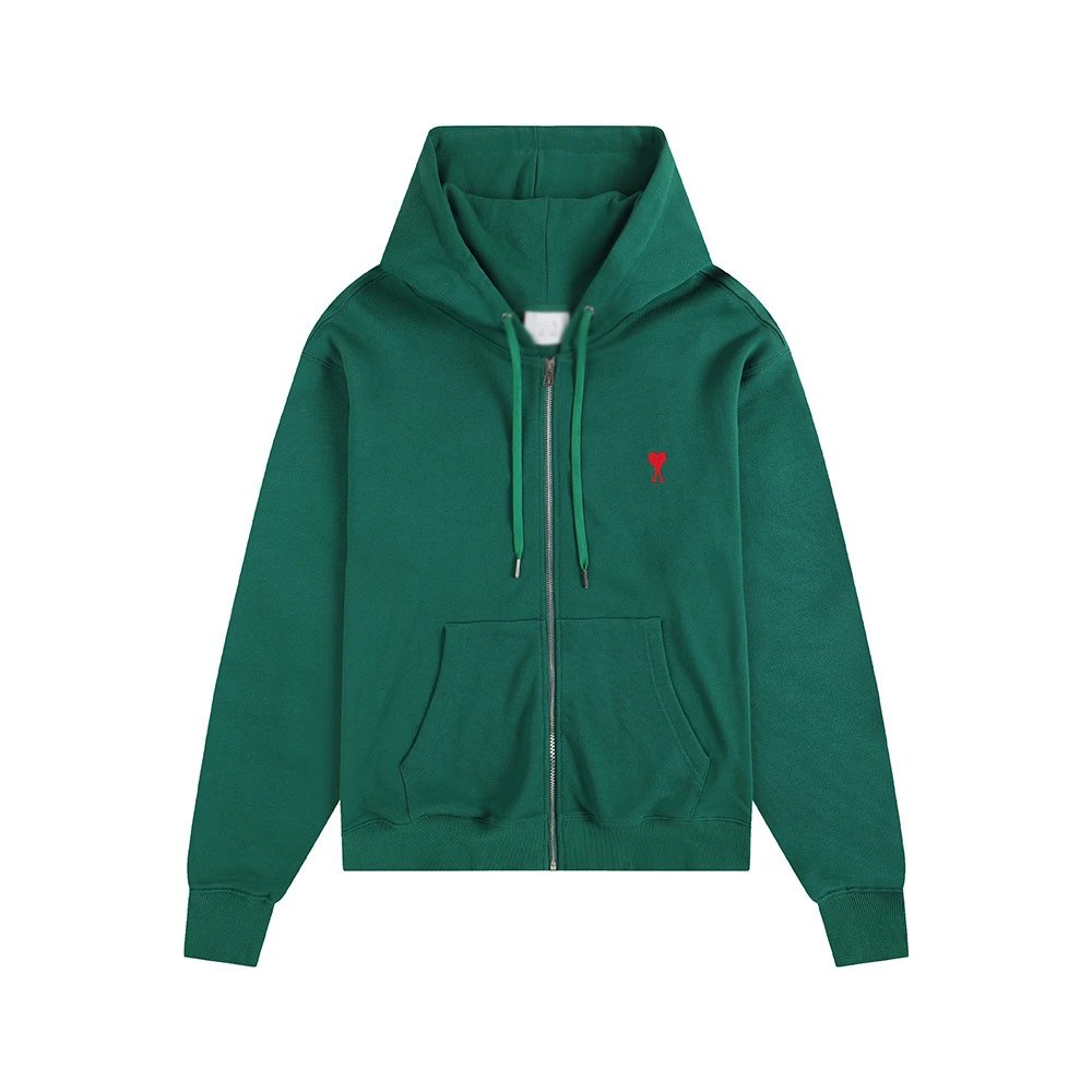 AMI Minimalist Style Dark Green Hoodie